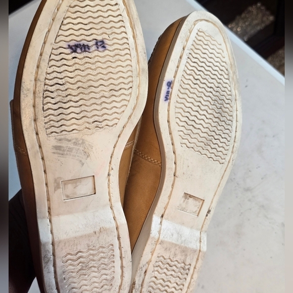 VTG John Hardy Men Shoes Sz 9D Tan Genuine Leather Loafers Slip On Y2k Rare